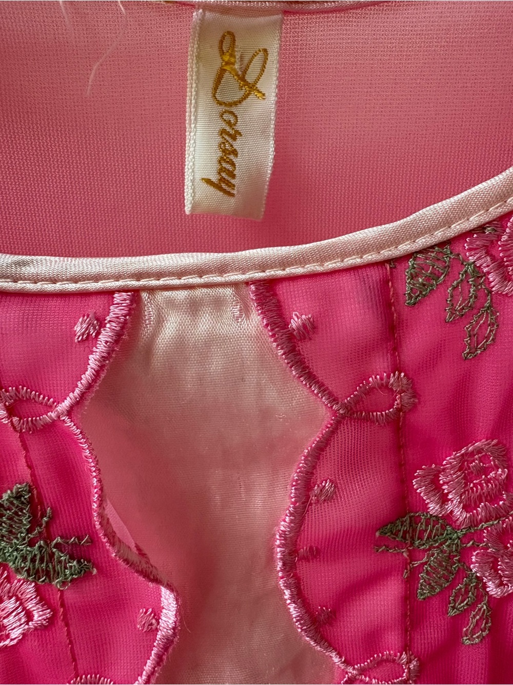 Vintage 60s Sheer Peignoir Embroidered - Picture 9 of 13